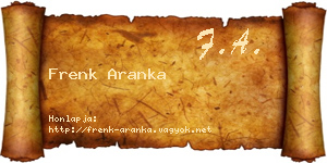 Frenk Aranka névjegykártya